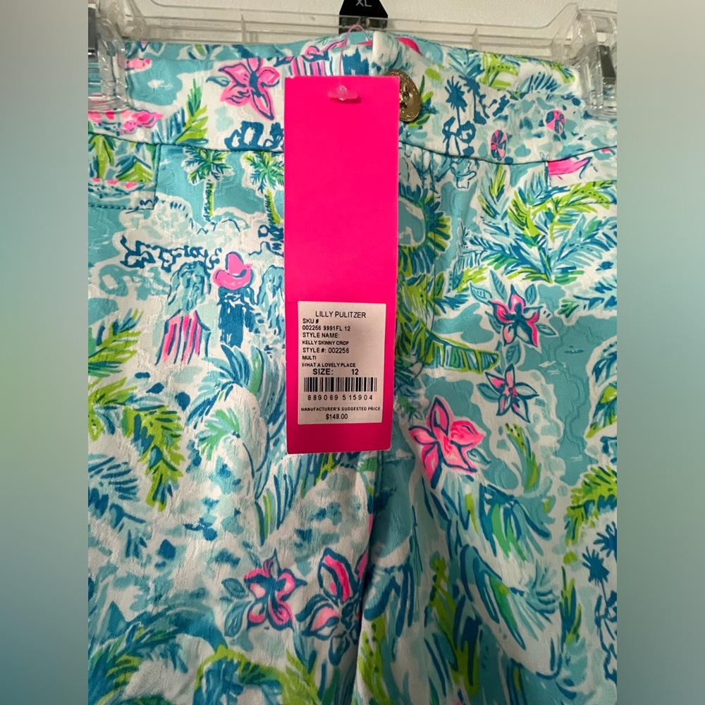 NWT Lilly Pulitzer Kelly Skinny Crop Pant - What a Lovely Place - 12 - Picture 2 of 3